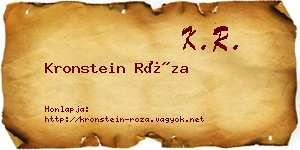 Kronstein Róza névjegykártya